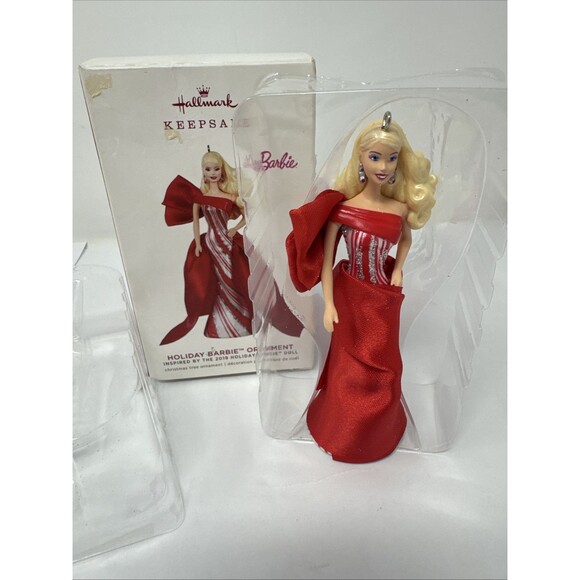 Hallmark Keepsake Holiday Barbie 2019 - 5th In Series - Candy Cane Pattern Dress - Picture 1 of 8